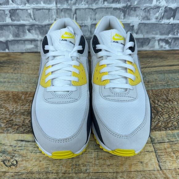 Nike Air Max 90 Shoes White Black Lighting Yellow DM0029-111 Mens Size 11 New